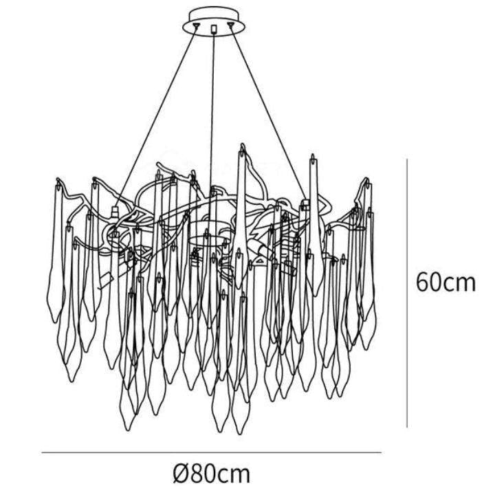 Teardrop Crystal Chandelier - Dia 39.4″(100cm) x H 23.6″(60cm)casivra