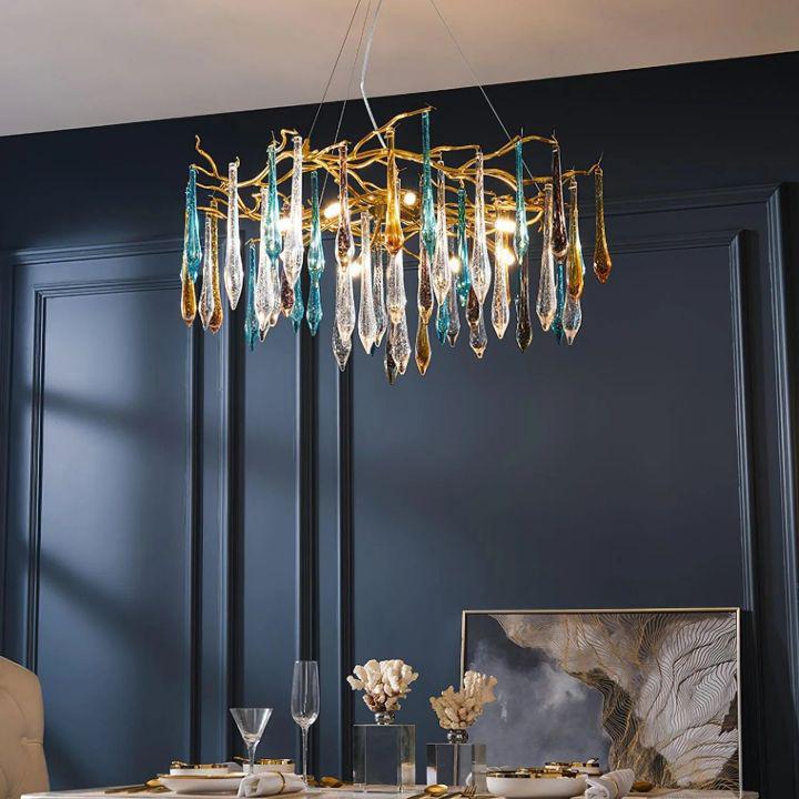 Teardrop Crystal Chandelier - Dia 39.4″(100cm) x H 23.6″(60cm)casivra