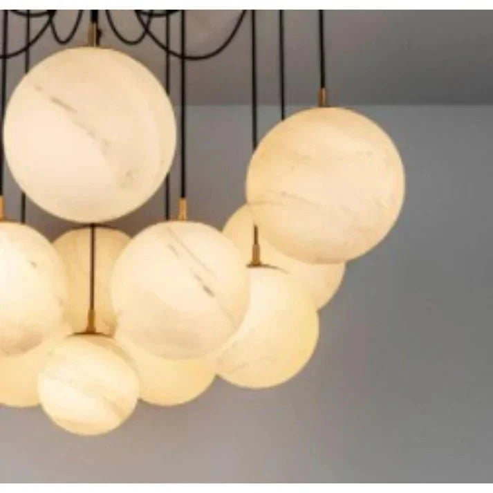 Terry Spider Alabaster Ball Chandelier, Luxurious Alabaster Chandelier - casivra