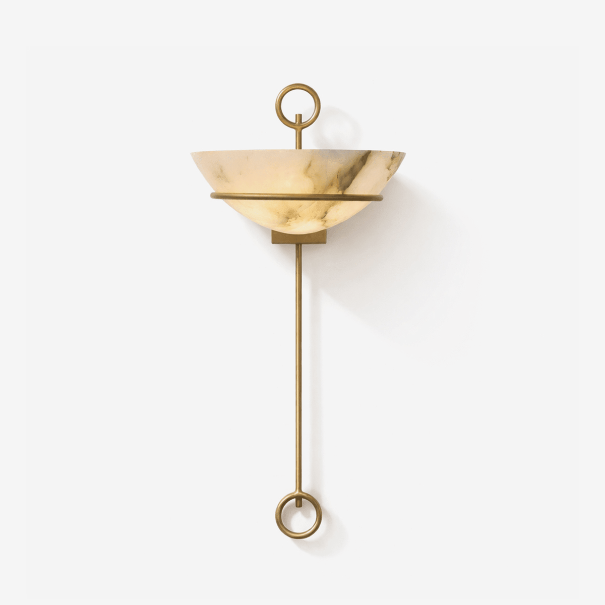 Tether Alabaster Wall Light - Diameter 10.2 in x H 21.7 inGold & Whitecasivra