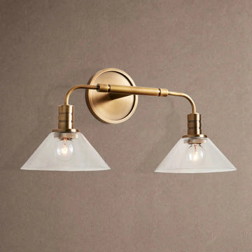 Themis Double Wall Sconce - ClearBrasscasivra