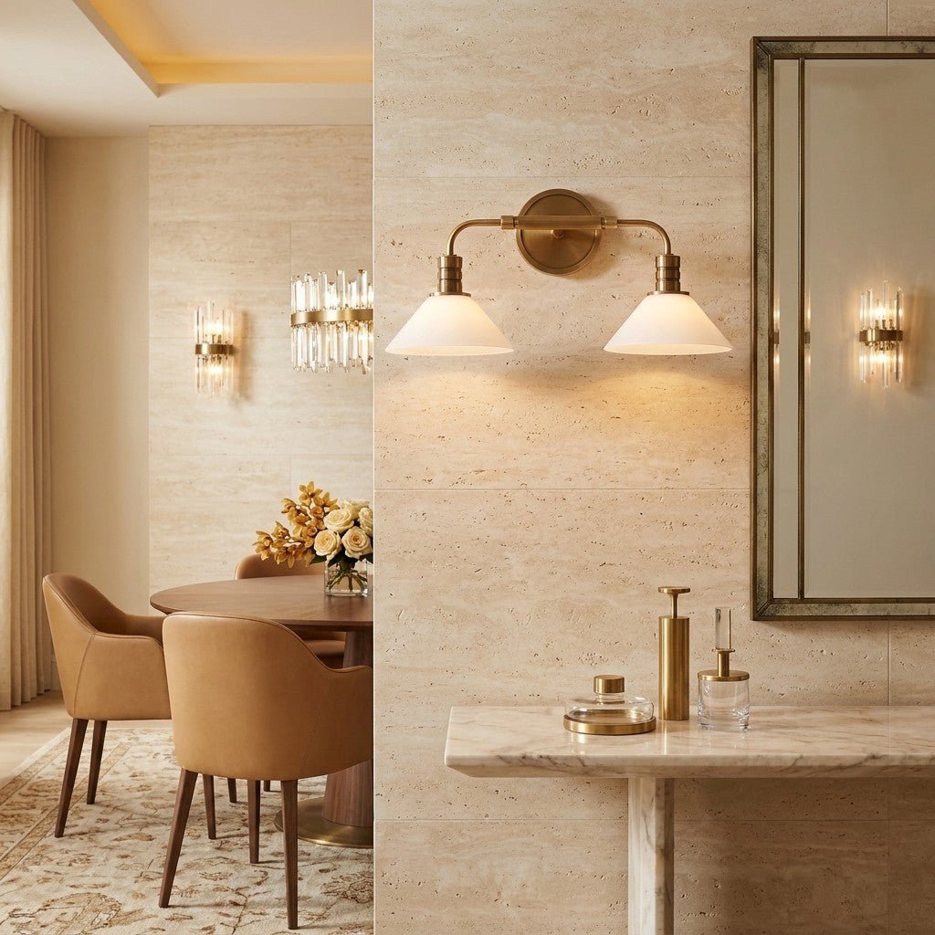 Themis Double Wall Sconce - ClearBlackcasivra