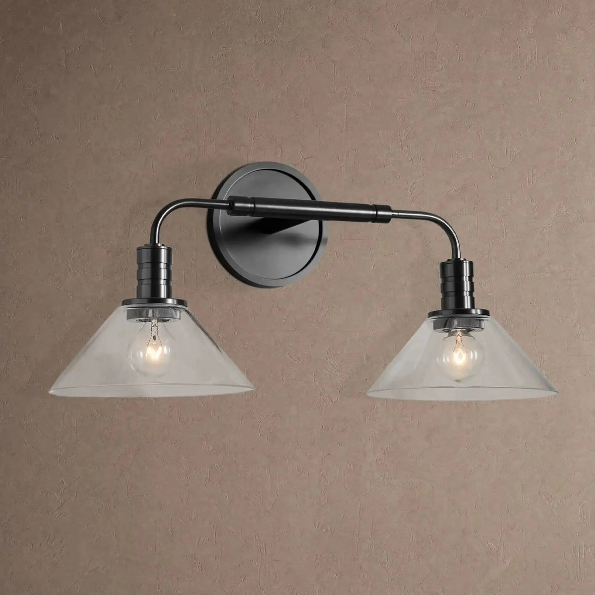 Themis Double Wall Sconce - ClearBlackcasivra