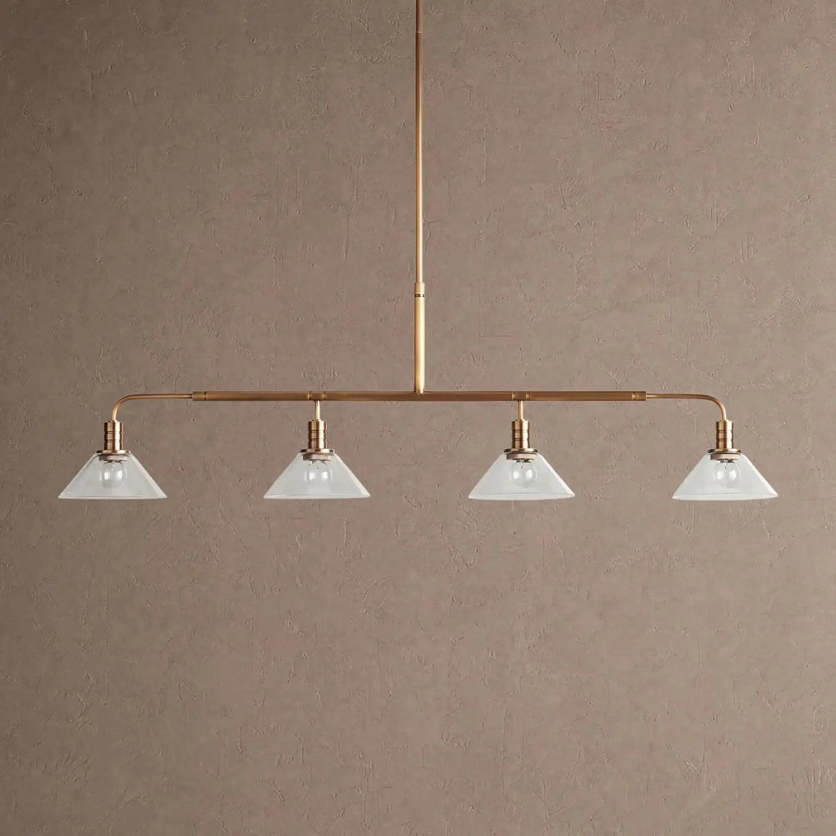 Themis Glass Linear Chandelier - 50"ClearBrasscasivra
