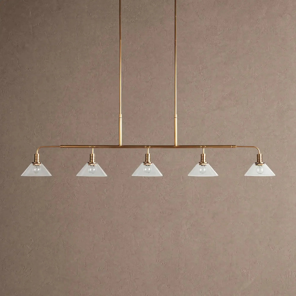 Themis Glass Linear Chandelier - 60"ClearBrasscasivra