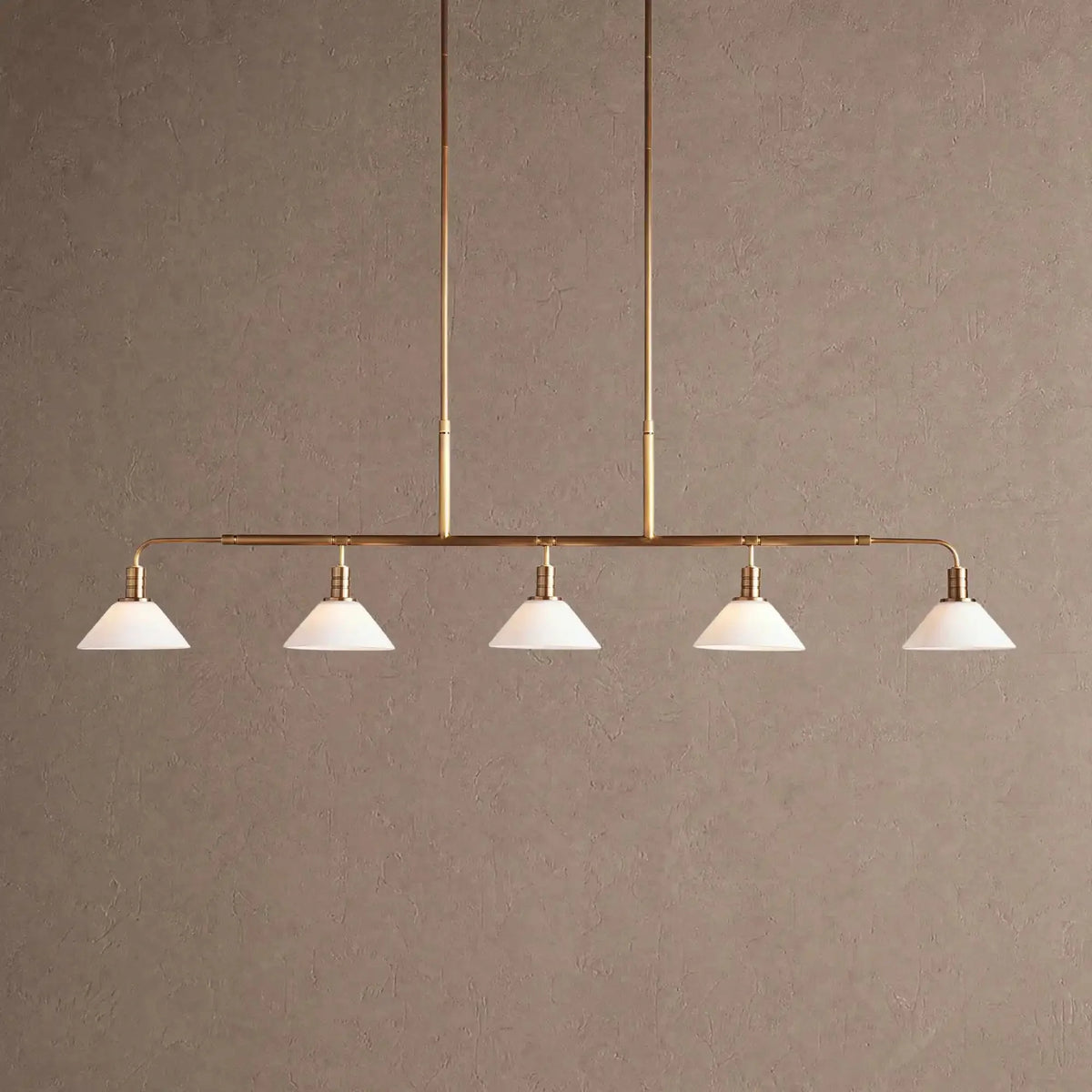 Themis Glass Linear Chandelier - 60"MilkBrasscasivra