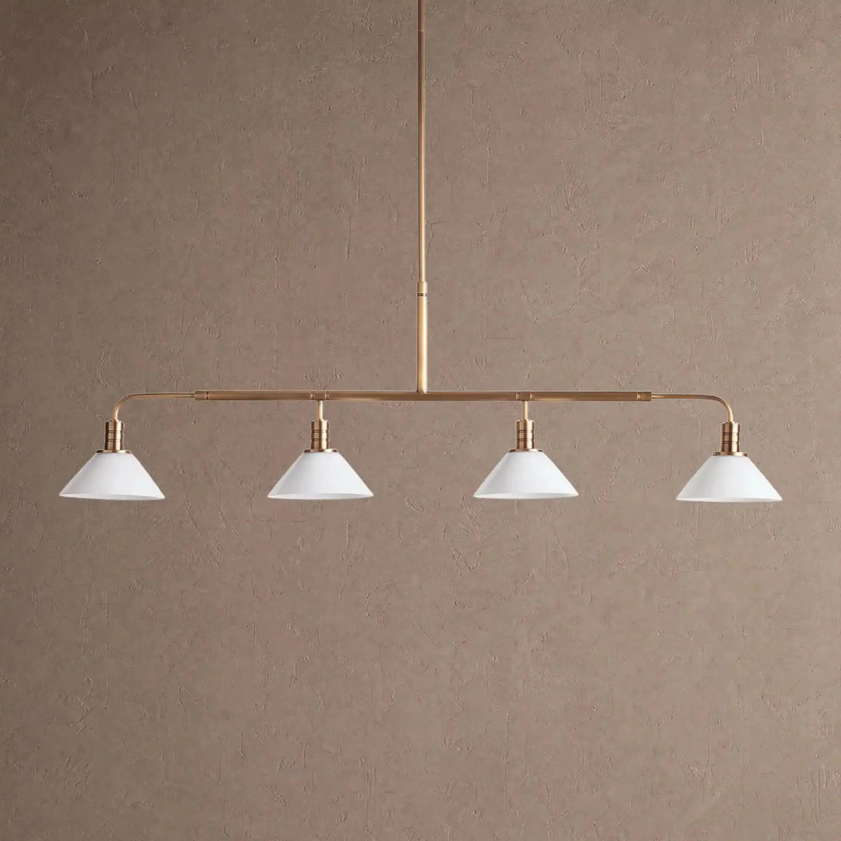 Themis Glass Linear Chandelier - 50"MilkBrasscasivra