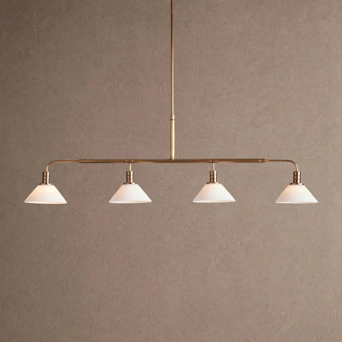Themis Glass Linear Chandelier - 50"MilkBrasscasivra