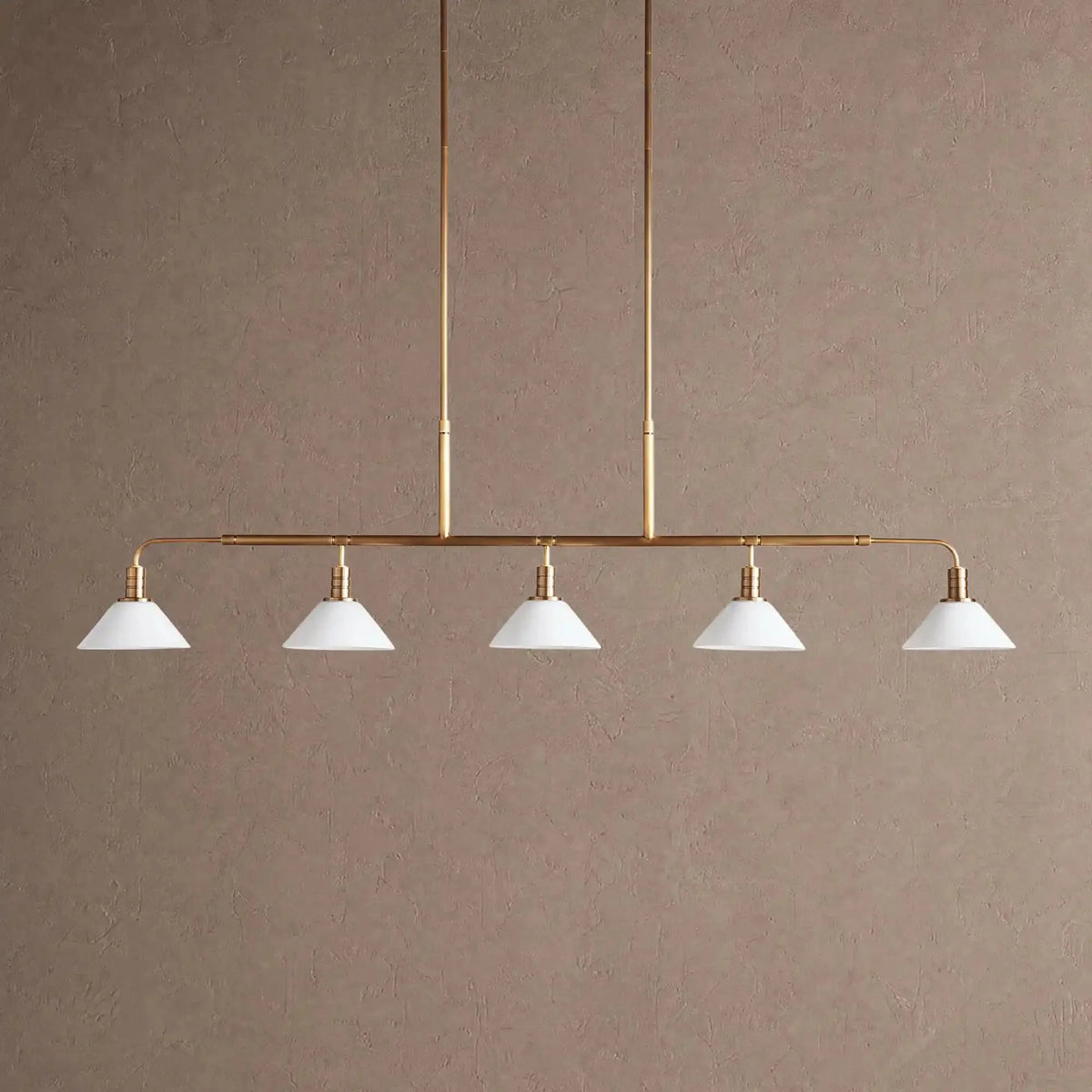 Themis Glass Linear Chandelier - 60"MilkBrasscasivra