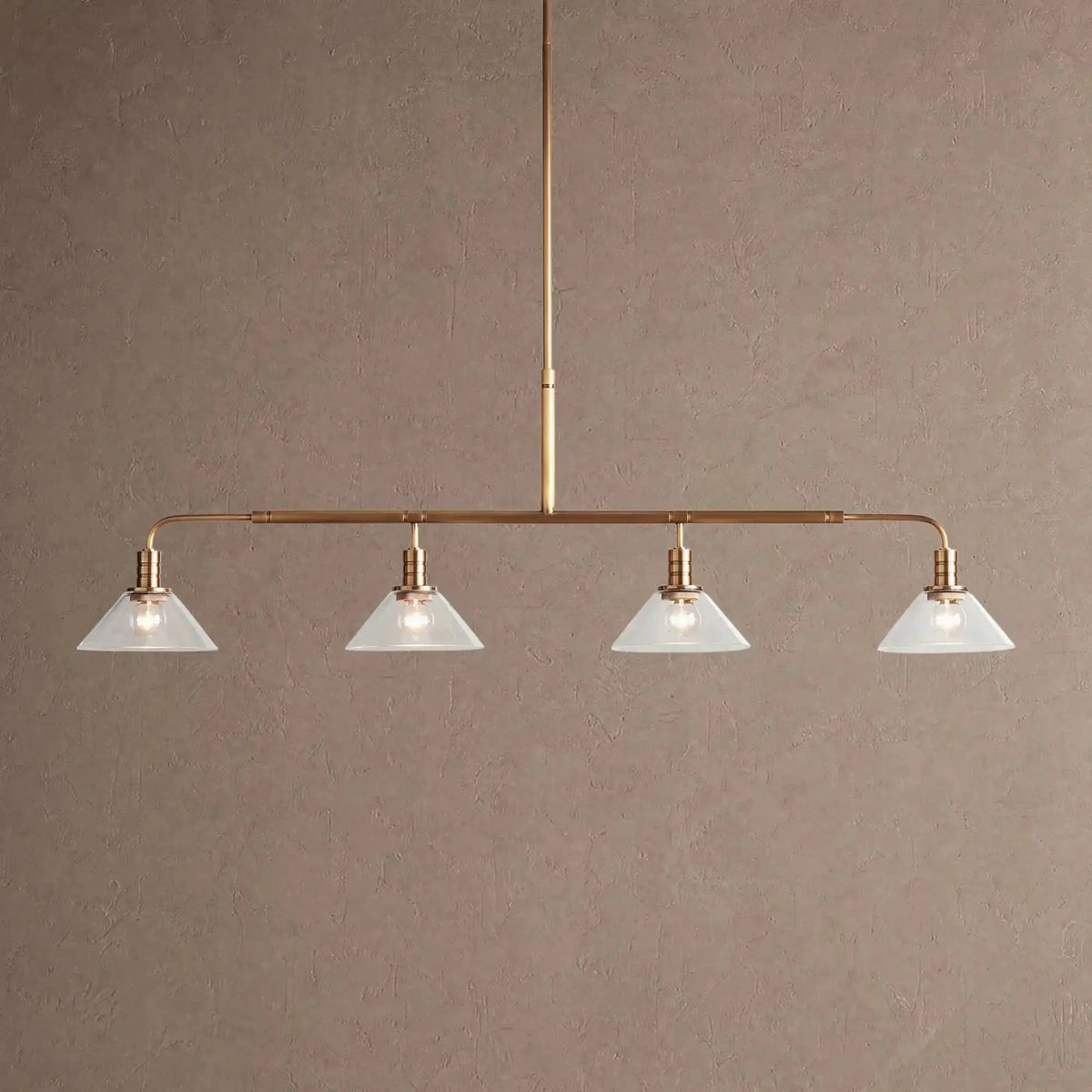 Themis Glass Linear Chandelier - 50"ClearBrasscasivra