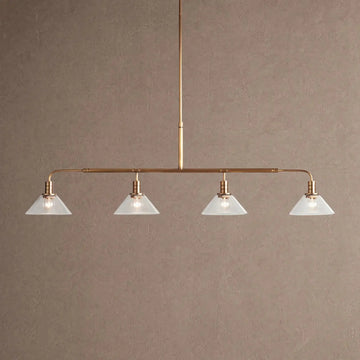 Themis Glass Linear Chandelier - 50"ClearBrasscasivra