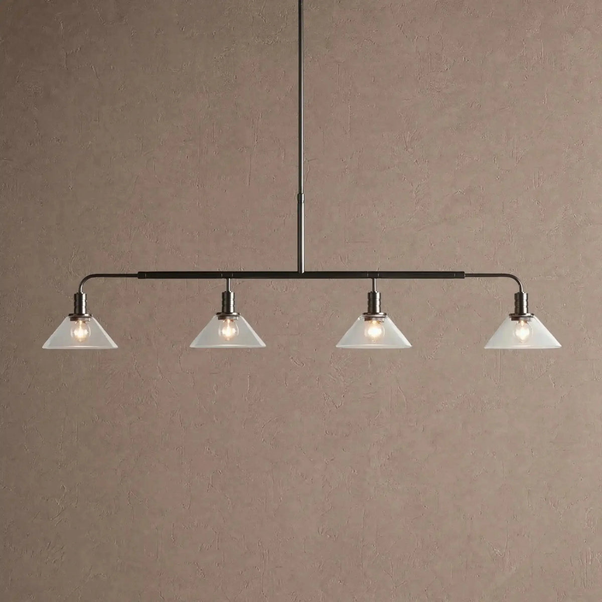 Themis Glass Linear Chandelier - 50"ClearBlackcasivra