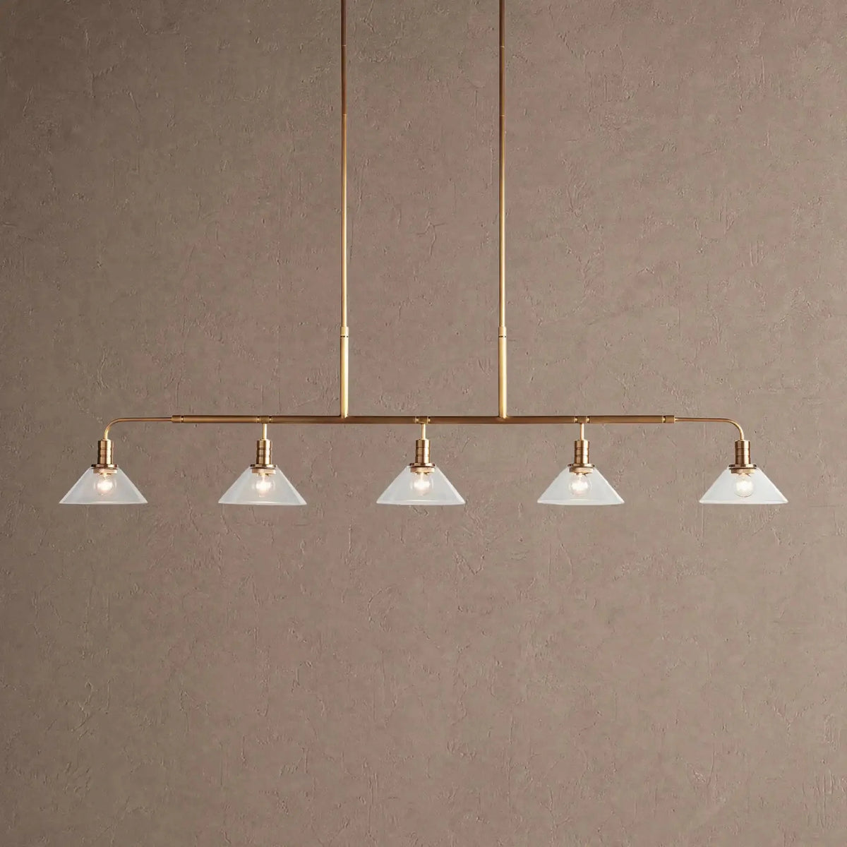 Themis Glass Linear Chandelier - 60"ClearBrasscasivra