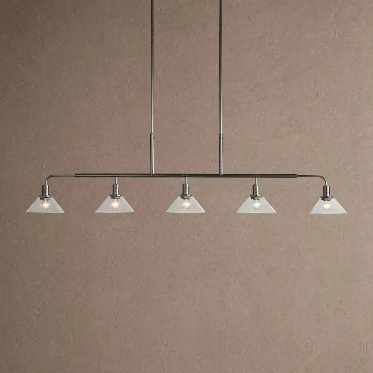 Themis Glass Linear Chandelier - 60"ClearBlackcasivra