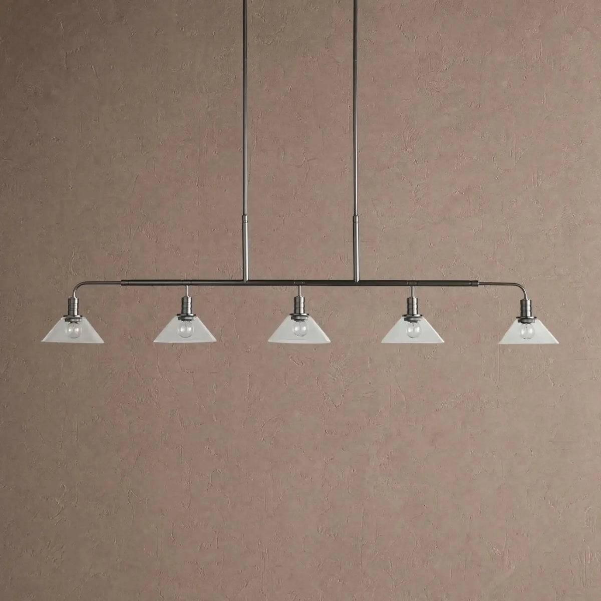 Themis Glass Linear Chandelier - 60"ClearBlackcasivra