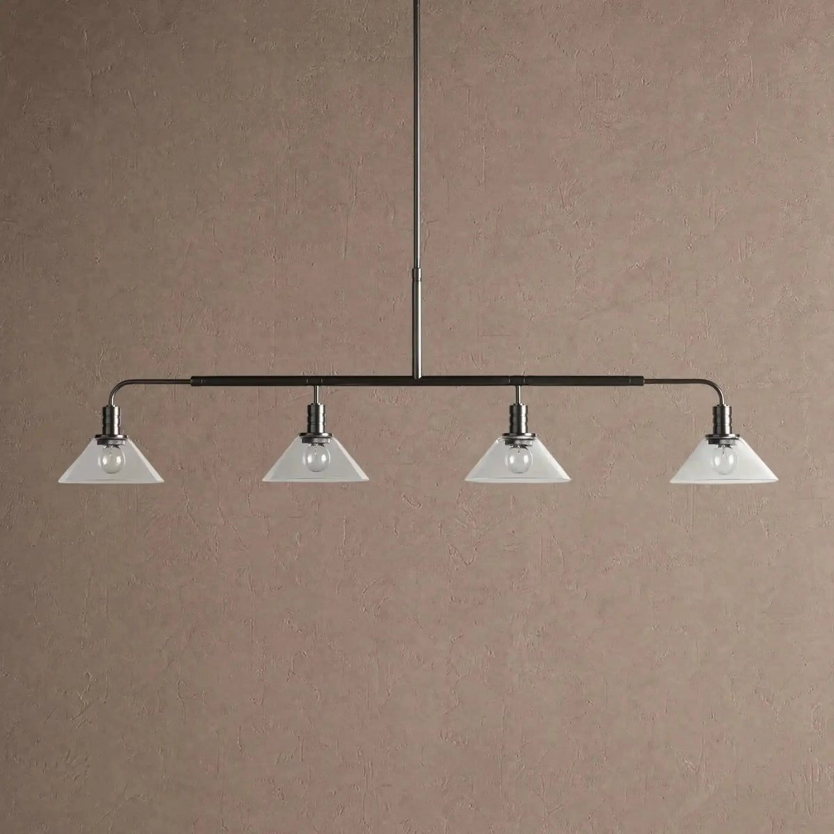 Themis Glass Linear Chandelier - 50"ClearBlackcasivra