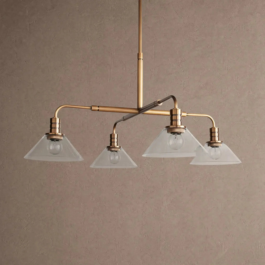 Themis Glass Round Chandelier 30'' 52'' - 30''BrassClearcasivra
