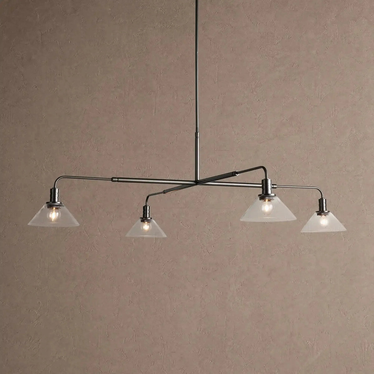 Themis Glass Round Chandelier 30'' 52'' - 30''BlackClearcasivra
