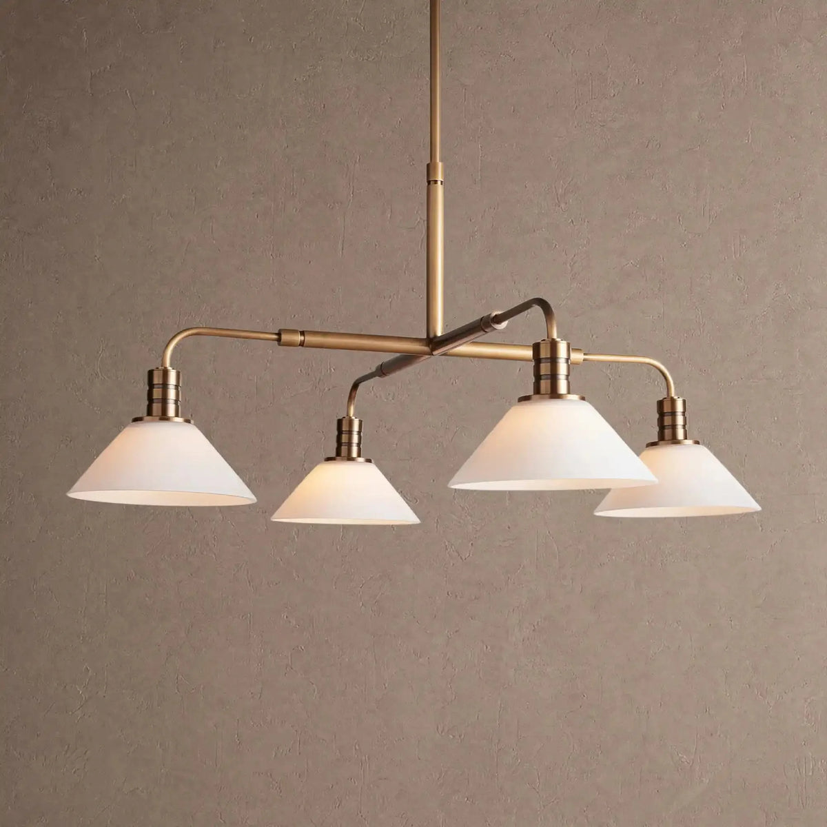 Themis Glass Round Chandelier 30'' 52'' - 30''BrassMilkcasivra