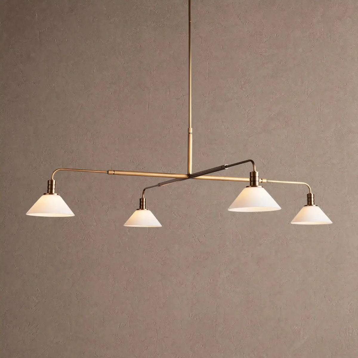 Themis Glass Round Chandelier 30'' 52'' - 52''BrassMilkcasivra