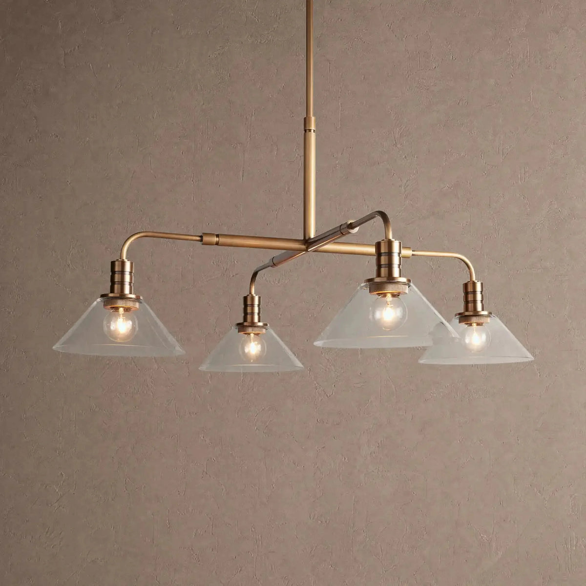Themis Glass Round Chandelier 30'' 52'' - 30''BrassClearcasivra