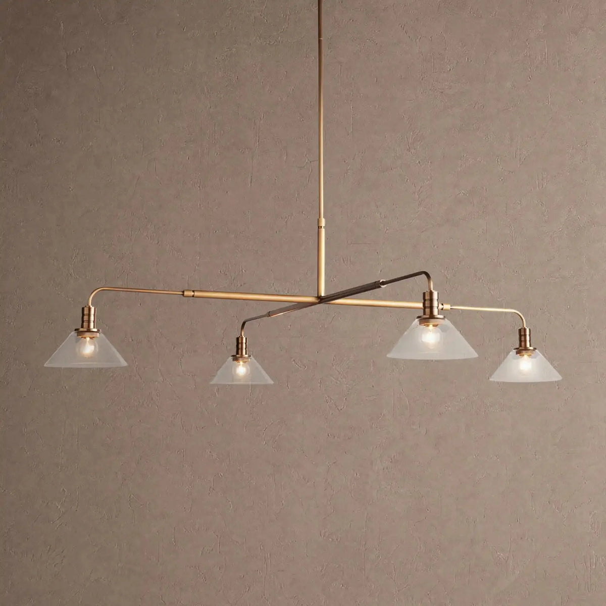 Themis Glass Round Chandelier 30'' 52'' - 52''BrassClearcasivra