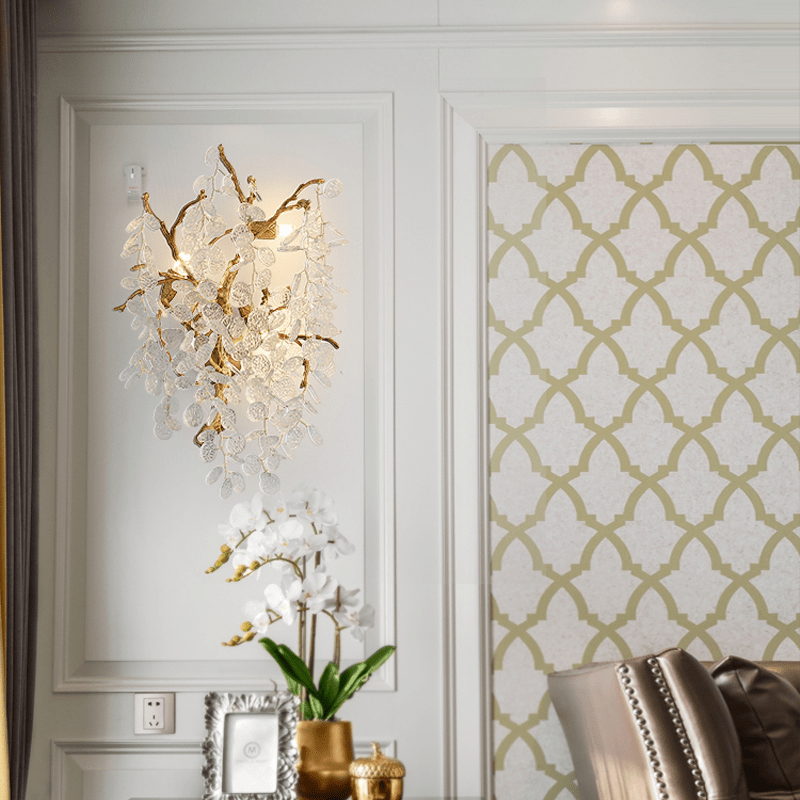 Thirza Branch Crystal Wall Sconce - casivra