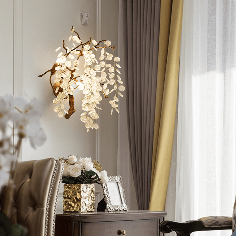 Thirza Branch Crystal Wall Sconce - casivra