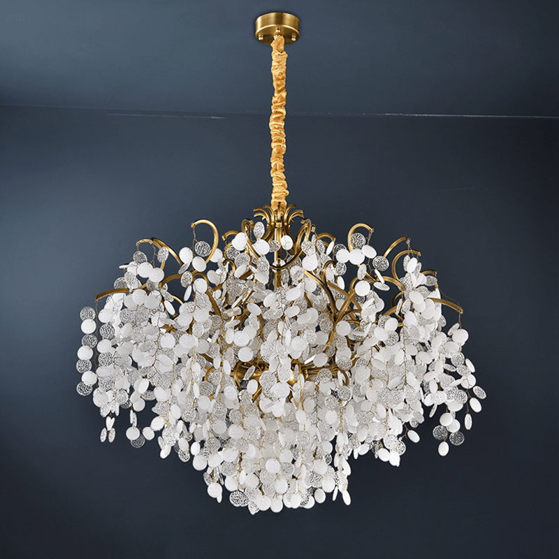 Thirza Brass Branch Crystal Chandelier - 23.62" diamcasivra