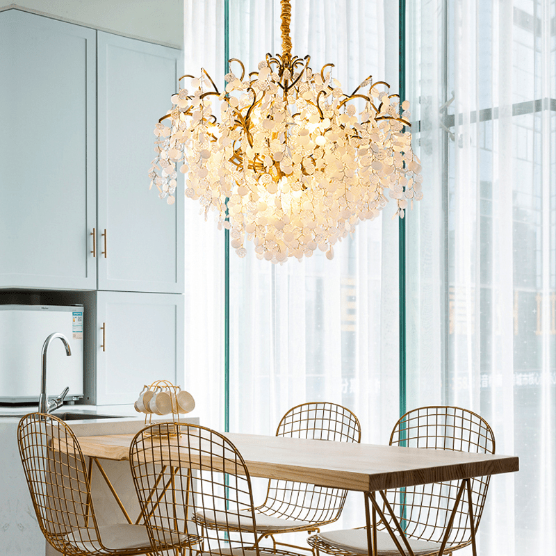 Thirza Brass Branch Crystal Chandelier - 23.62" diamcasivra