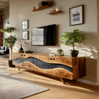 Modern Live Edge TV Cabinet For Entryway Design