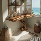 Farmhouse Live Edge Entryway Table Organic Wood For Furniture Decor