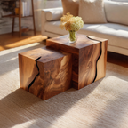 Farmhouse Solid Wood Square Coffee Table For Living Room