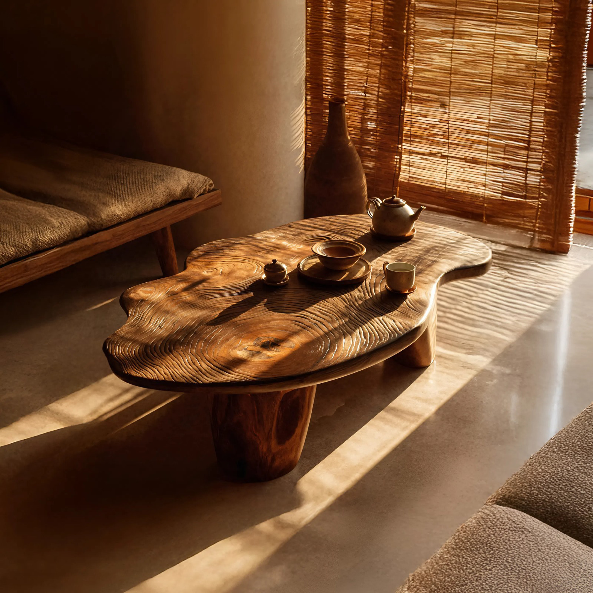 Modern Solid Wood Abstract Coffee Table For Furniture Decor