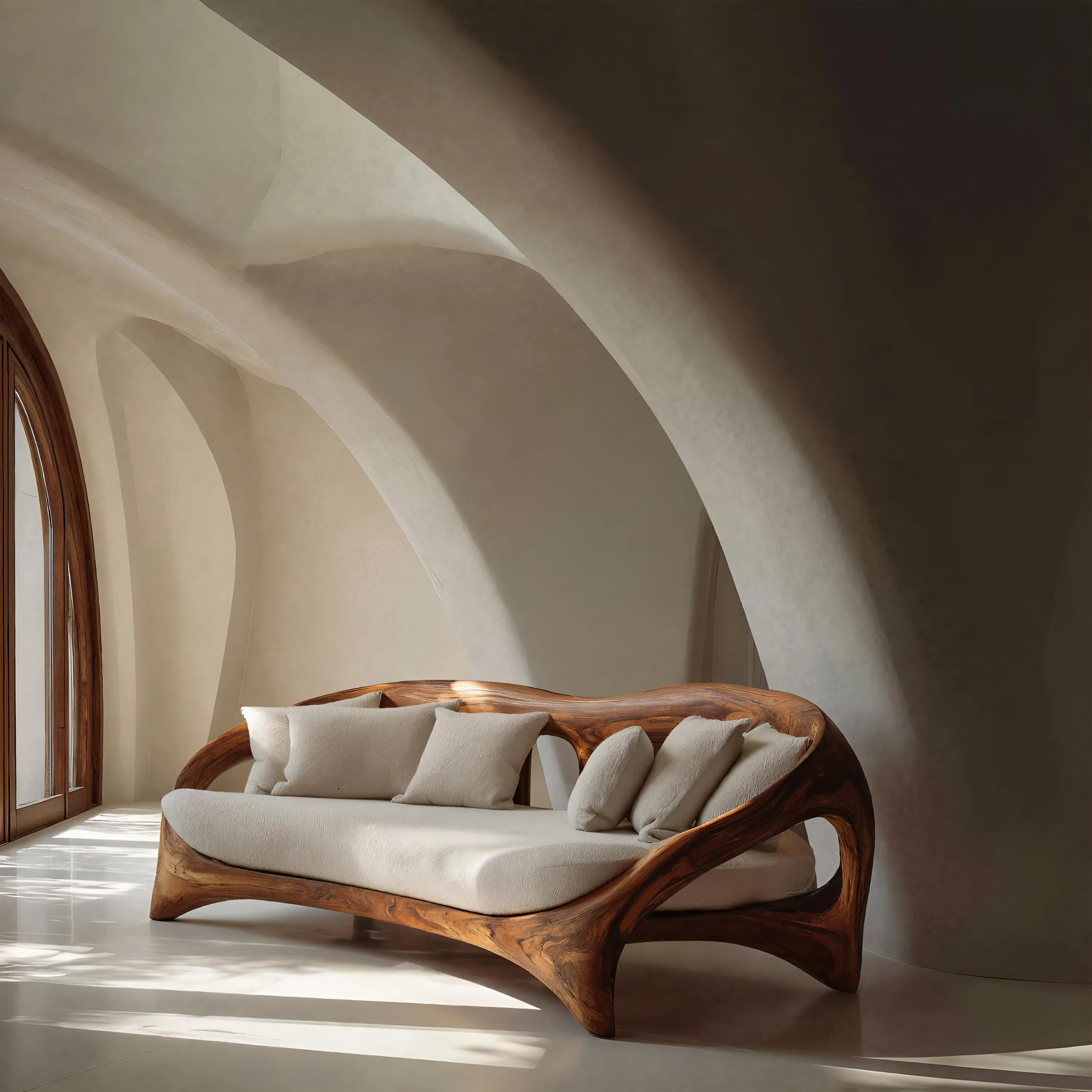 Organic Curved Sofa For Living Room Furniture