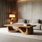 Artistic Sculptural Coffee Table Curved Base Design For Living