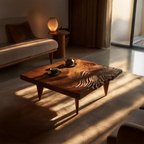 Farmhouse Solid Wood Irregular Coffee Table For Entryway