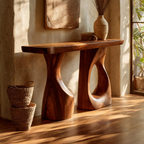 Handcrafted Live Edge Console Table Artistic Wood For Entryway Design