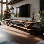 Farmhouse Wooden Live Edge TV Console For Holiday Living Room Gift