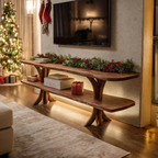 Mid Century Wooden Live Edge TV Console For Christmas Living Room Decor