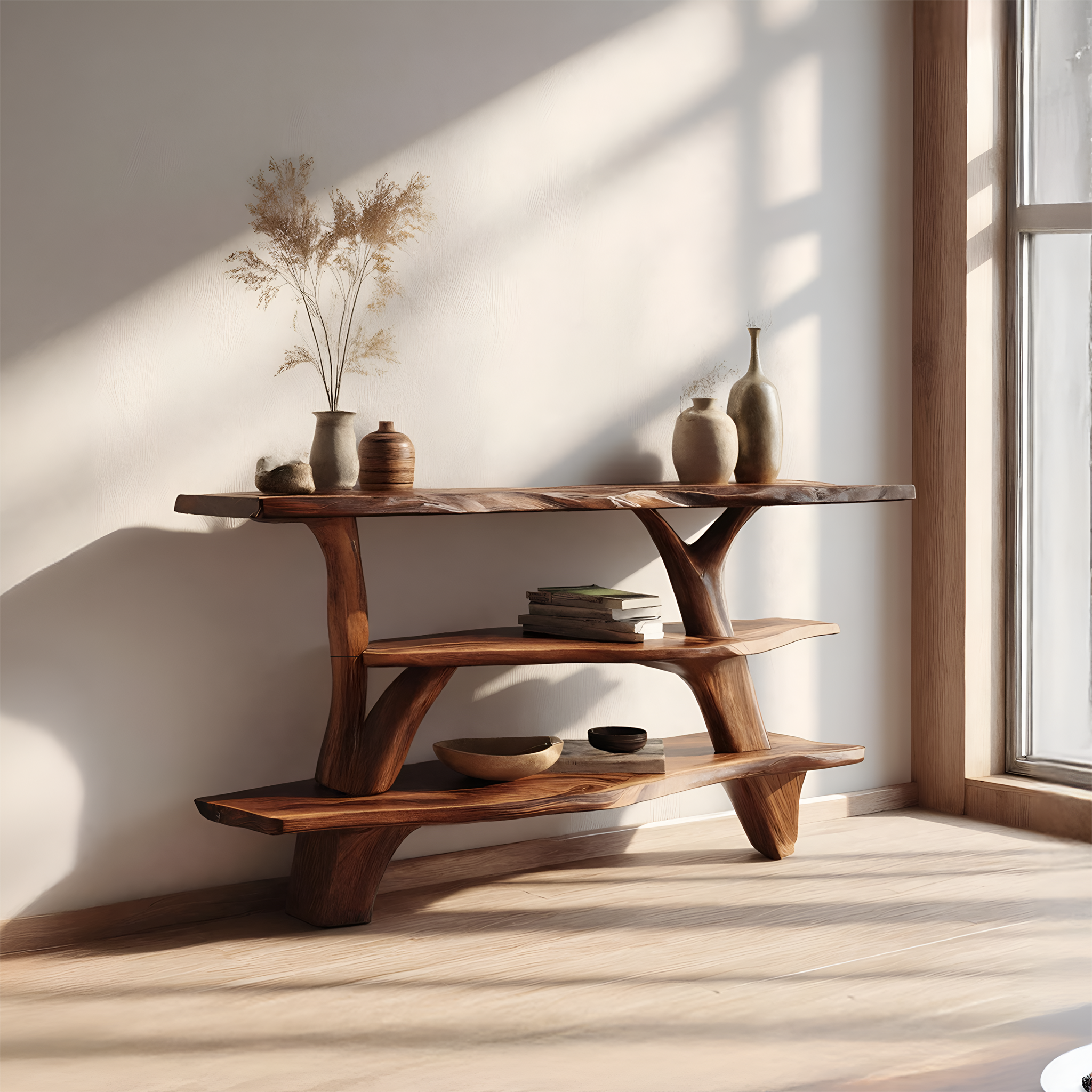 Modern Live Edge Entryway Table For Bedroom Furniture Decoration