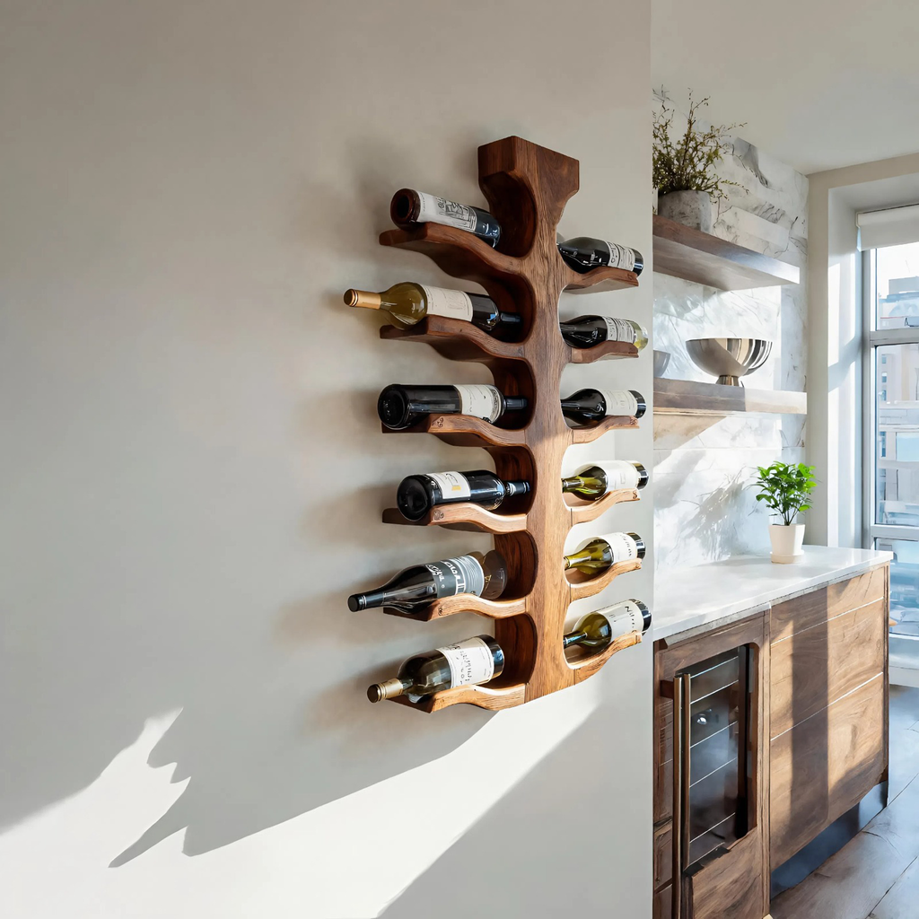 Modern Wall Mounted Wine Bottle Holder For Bar Storage Decor