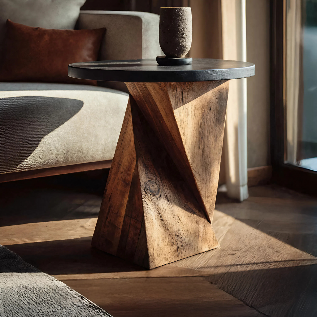 Mid Century Wooden Side Table For Cozy Bedroom Nightstand