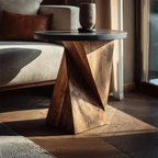 Mid Century Wooden Side Table For Cozy Bedroom Nightstand