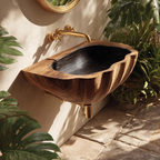 Modern Wall Mounted Wooden Bathroom Sink For Contemporary Bathroom Decor