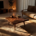 Handcrafted Irregular Solid Wood Coffee Table For Furniture Decor