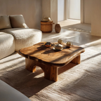 Modern Irregular Live Edge Coffee Table For Living Room Decor