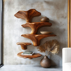 Modern Solid Wood Mushroom Shelf For Entryway Design And Display