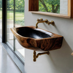 Modern Wall Mounted Wooden Bathroom Sink For Elegant Bathroom Interior
