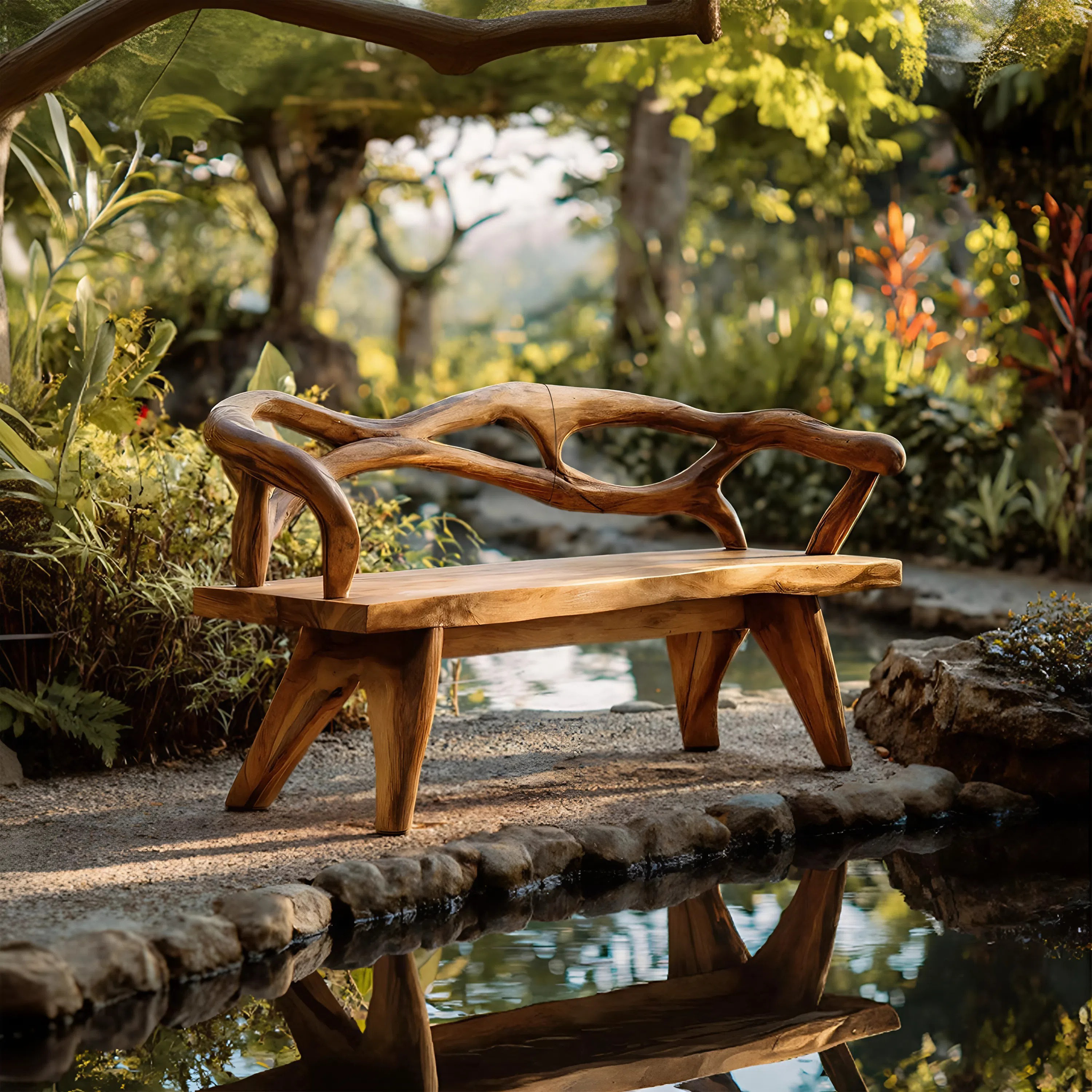 Natural Solid Wood Entryway Bench For Hallway Interior
